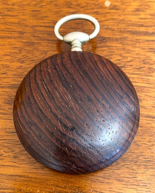 RARE TREEN POCKET WATCH SNUFF BOX - ADDITIONAL PHOTO 3