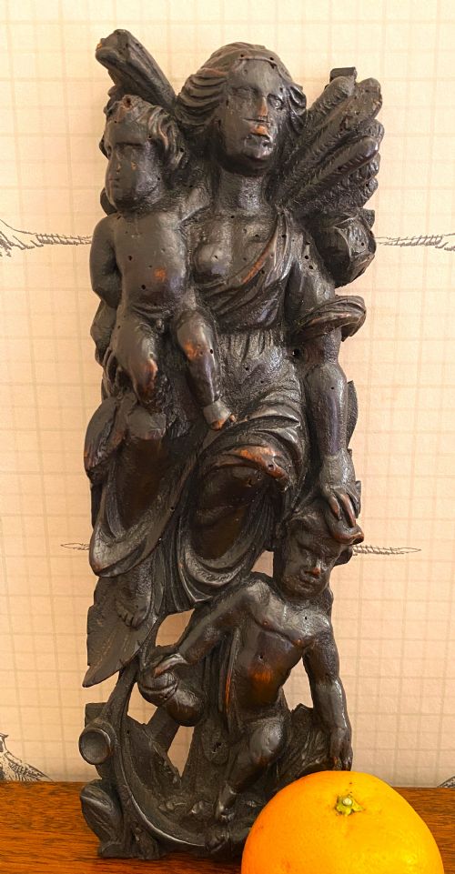 17th century carved applique figure of charity c1680 - CATEGORY: ANTIQUE MISCELLANEOUS - DATED BEFORE 1700