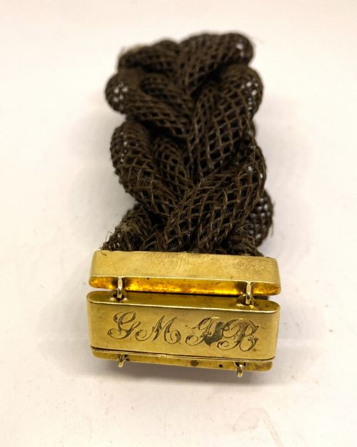 VICTORIAN MOURNING BRACELET WITH 18CT GOLD CLASPS - ADDITIONAL PHOTO 2