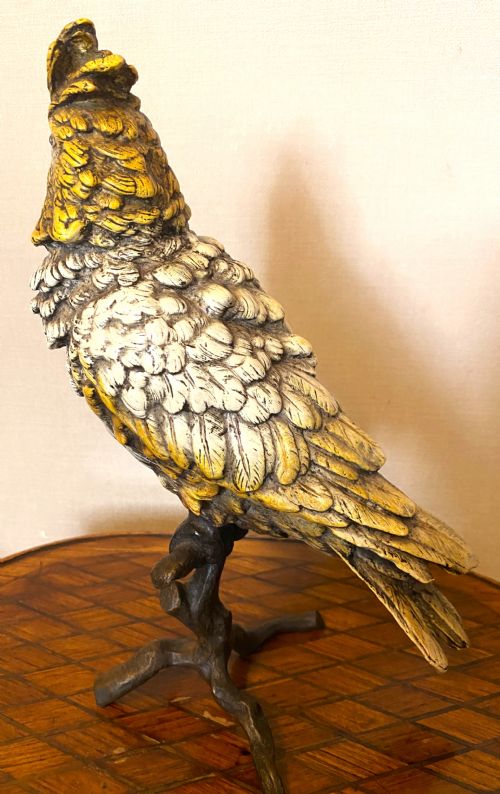 LARGE FRANZ BERGMAN 18611936 COLD PAINTED BRONZE COCKATOO PARROT - ADDITIONAL PHOTO 3