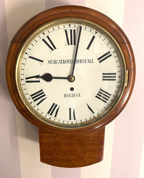 victorian murgatroyd horsfall halifax wall clock - CATEGORY: ANTIQUE CLOCKS - DATED VICTORIAN