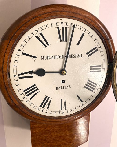 VICTORIAN MURGATROYD HORSFALL HALIFAX WALL CLOCK - ADDITIONAL PHOTO 2