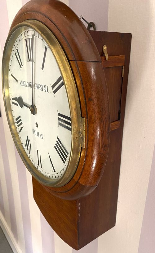 VICTORIAN MURGATROYD HORSFALL HALIFAX WALL CLOCK - ADDITIONAL PHOTO 3