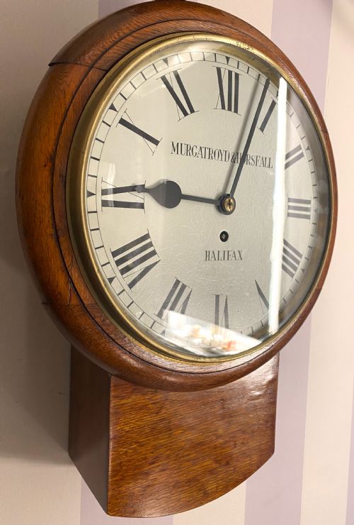 VICTORIAN MURGATROYD HORSFALL HALIFAX WALL CLOCK - ADDITIONAL PHOTO 6