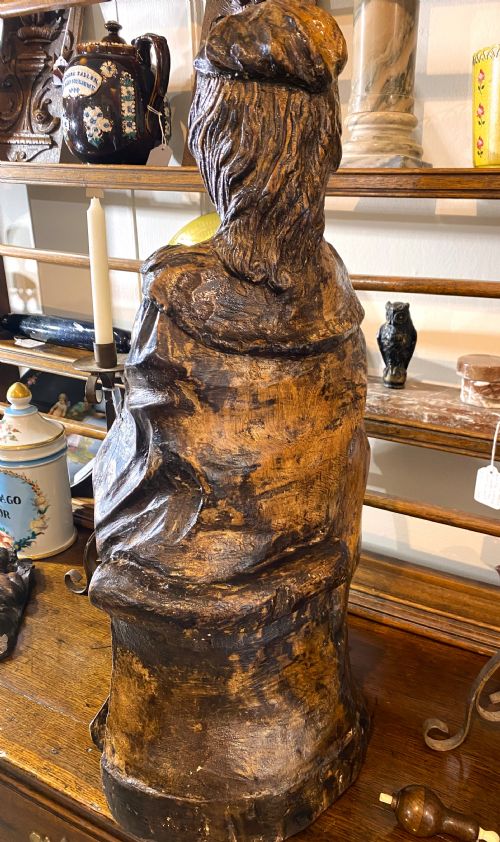 LARGE IMPOSING CARVED NOBLEMAN FALCON FIGURE - ADDITIONAL PHOTO 6