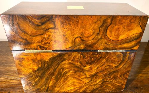 BURR WALNUT THREE BOTTLE DECANTER BOX - ADDITIONAL PHOTO 3