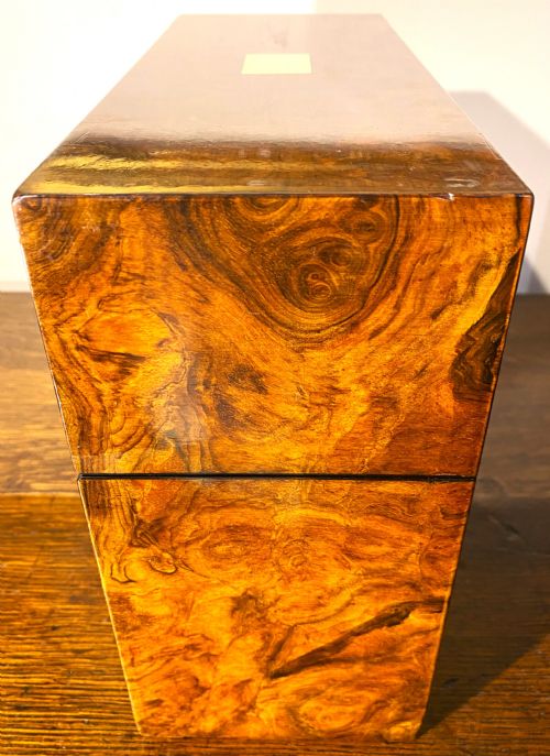 BURR WALNUT THREE BOTTLE DECANTER BOX - ADDITIONAL PHOTO 4