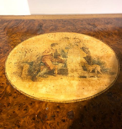 GEORGIAN BURR YEW WOOD SEWING WRITING BOX C1790 - ADDITIONAL PHOTO 1