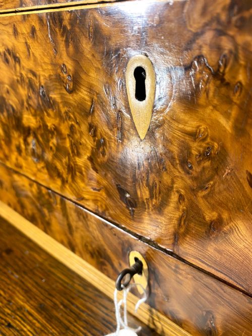 GEORGIAN BURR YEW WOOD SEWING WRITING BOX C1790 - ADDITIONAL PHOTO 8