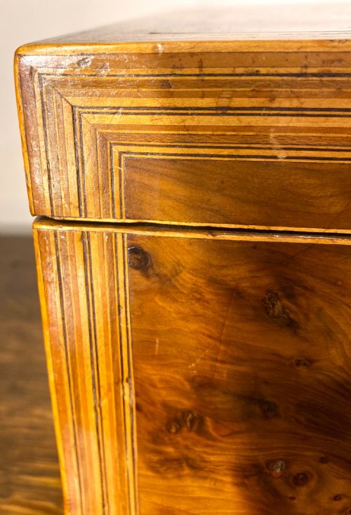 GEORGIAN BURR YEW WOOD SEWING WRITING BOX C1790 - ADDITIONAL PHOTO 9