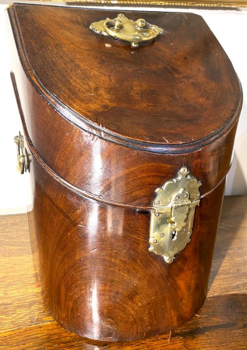 george ii mahogany bow fronted knife box c1750 - CATEGORY: ANTIQUE BOXES - DATED 1750