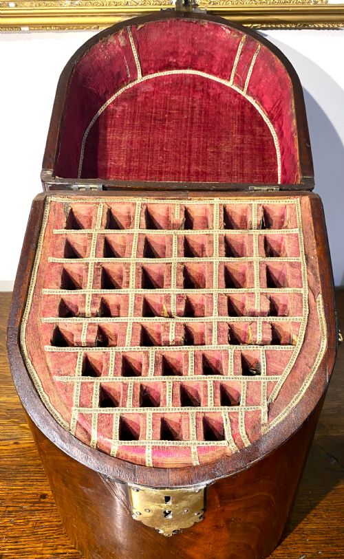 GEORGE II MAHOGANY BOW FRONTED KNIFE BOX C1750 - ADDITIONAL PHOTO 8
