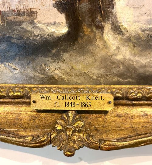 WILLIAM CALLCOTT KNELL MARITIME OIL ON CANVAS - ADDITIONAL PHOTO 2