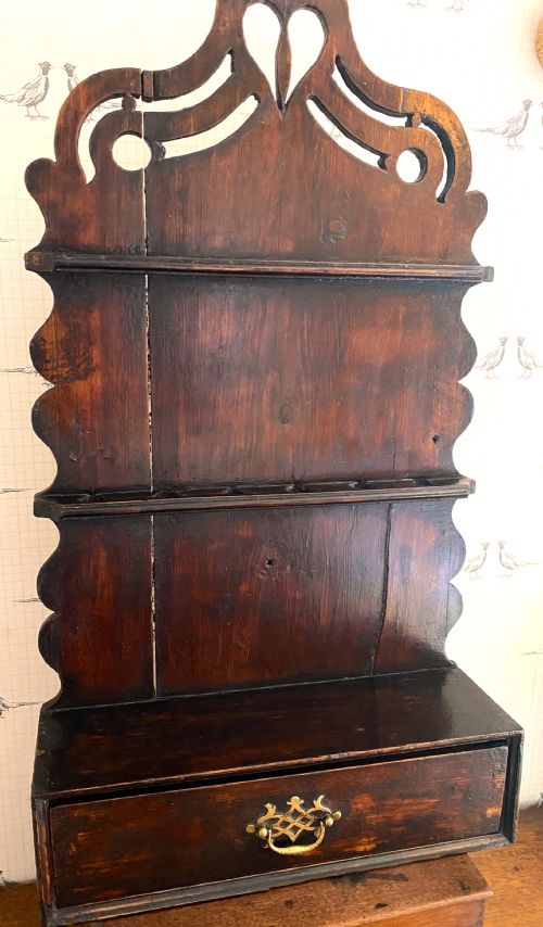 LARGE GEORGE III STAINED PINE SPOON RACK - ADDITIONAL PHOTO 2
