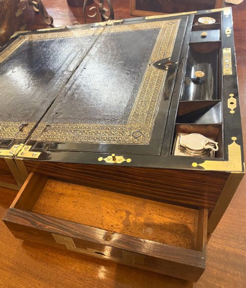 FINE REGENCY PERIOD CAMPAIGN WRITING SLOPE - ADDITIONAL PHOTO 5