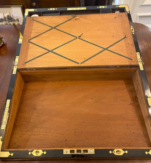 FINE REGENCY PERIOD CAMPAIGN WRITING SLOPE - ADDITIONAL PHOTO 8