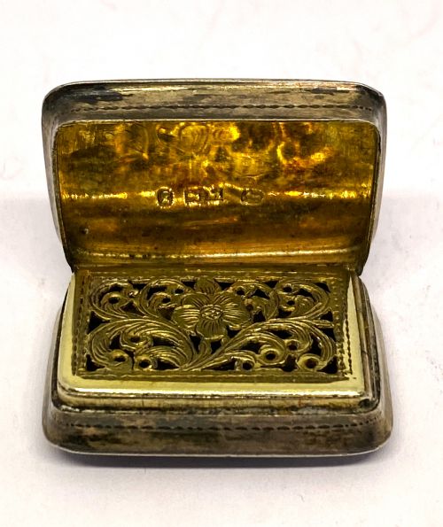 silver nathaniel mills vinaigrette - CATEGORY: ANTIQUE SILVER - DATED 1850