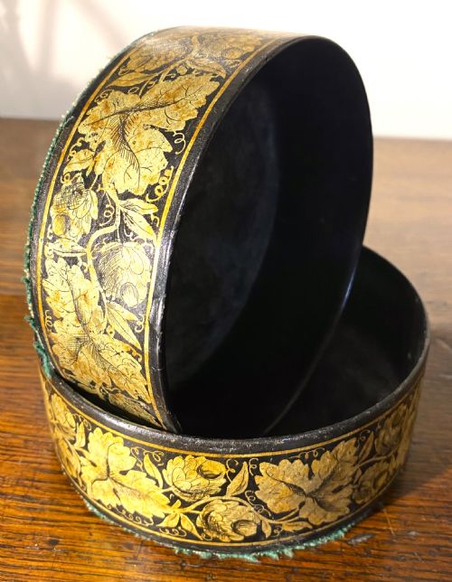 good pair of regency papier mache bottle coasters - CATEGORY: ANTIQUE MISCELLANEOUS - DATED 19TH CENTURY