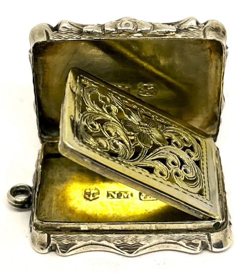 nathaniel mills silver vinaigrette - CATEGORY: ANTIQUE SILVER - DATED 19TH CENTURY