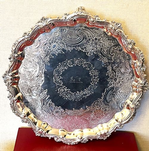 large george ii william peaston silver salver 1748 - CATEGORY: ANTIQUE SILVER - DATED 18TH CENTURY