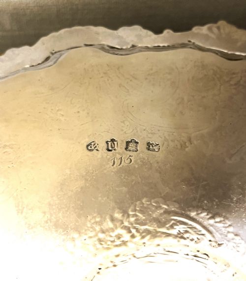 LARGE GEORGE II WILLIAM PEASTON SILVER SALVER 1748 - ADDITIONAL PHOTO 6