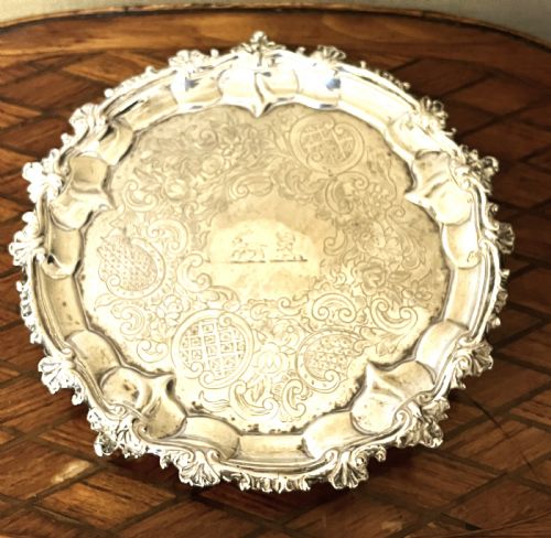 FINE ELIZABETH JONES GEORGIAN SILVER SALVER 1791 - ADDITIONAL PHOTO 1