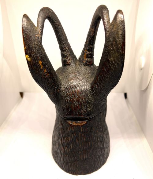 ANTIQUE CHAMOIS IBEX INKWELL - ADDITIONAL PHOTO 4