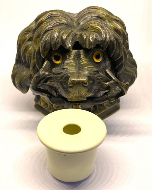 BRONZE POODLE INKWELL - ADDITIONAL PHOTO 5