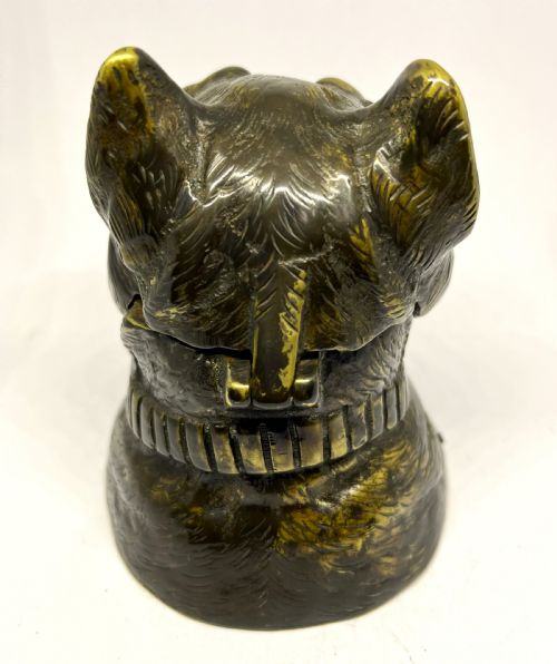 LOVELY QUALITY BRONZE BULLDOG INKWELL - ADDITIONAL PHOTO 2
