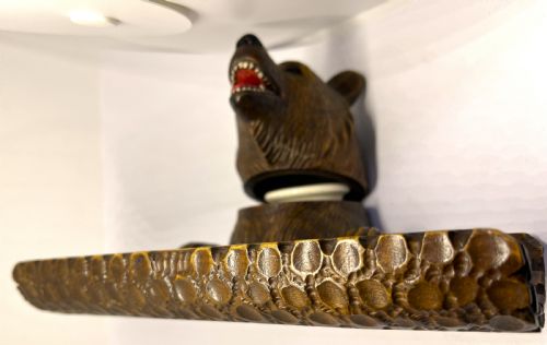 BLACK FOREST INKWELL AS A BEAR WITH LOG PEN TRAY - ADDITIONAL PHOTO 5