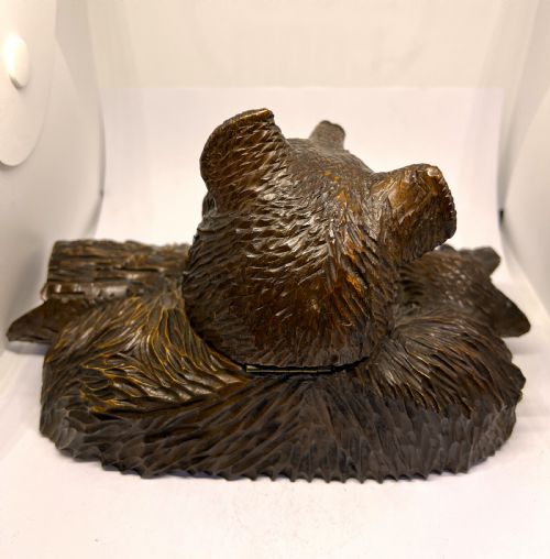 BLACK FOREST INKWELL AS A BEAR WITH LOG - ADDITIONAL PHOTO 5
