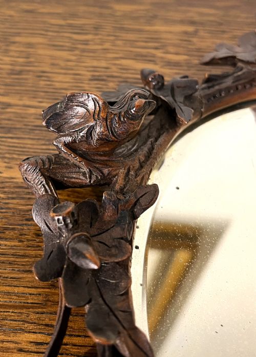 FINE BLACK FOREST HAND CARVED MIRROR - ADDITIONAL PHOTO 3