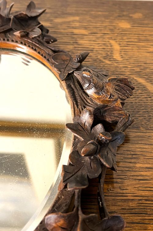 FINE BLACK FOREST HAND CARVED MIRROR - ADDITIONAL PHOTO 4