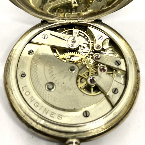 LONGINES SILVER FULL HUNTER POCKET WATCH - ADDITIONAL PHOTO 5