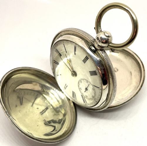 silver e ballard full hunter pocket watch - CATEGORY: ANTIQUE WATCHES - DATED 1870