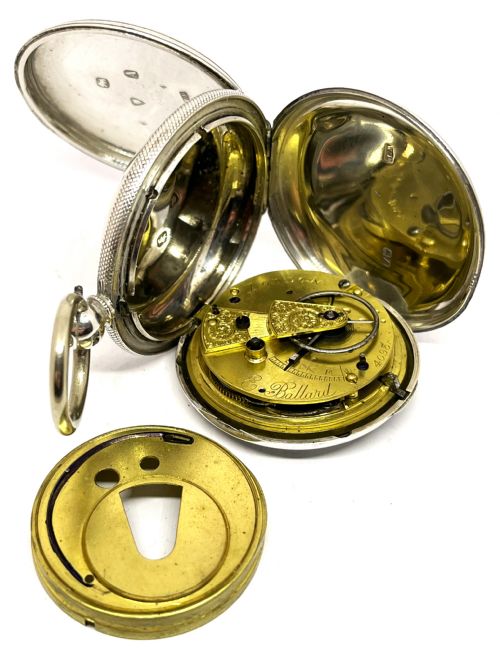 SILVER E BALLARD FULL HUNTER POCKET WATCH - ADDITIONAL PHOTO 6