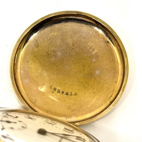 GOLD PLATED ARCADIA FULL HUNTER POCKET WATCH - ADDITIONAL PHOTO 1