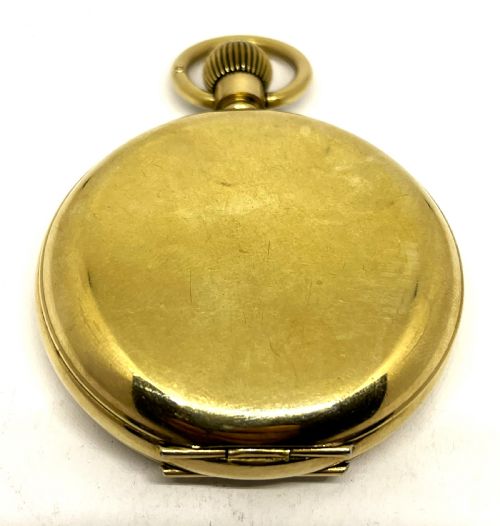 GOLD PLATED ARCADIA FULL HUNTER POCKET WATCH - ADDITIONAL PHOTO 6