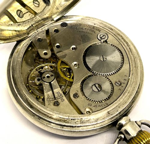 SILVER THOMAS RUSSELL LIVERPOOL POCKET WATCH - ADDITIONAL PHOTO 3