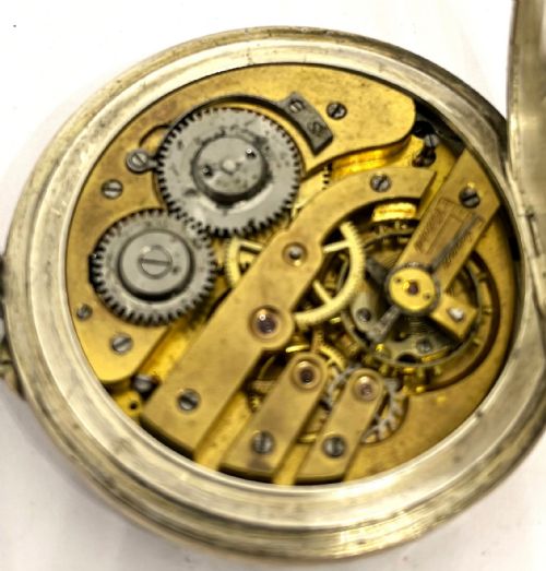ANTIQUE SILVER TISSOT FULL HUNTER POCKET WATCH - ADDITIONAL PHOTO 3