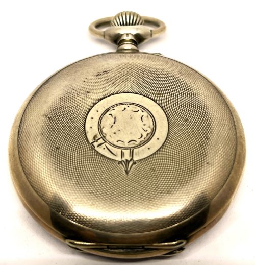 ANTIQUE SILVER TISSOT FULL HUNTER POCKET WATCH - ADDITIONAL PHOTO 5