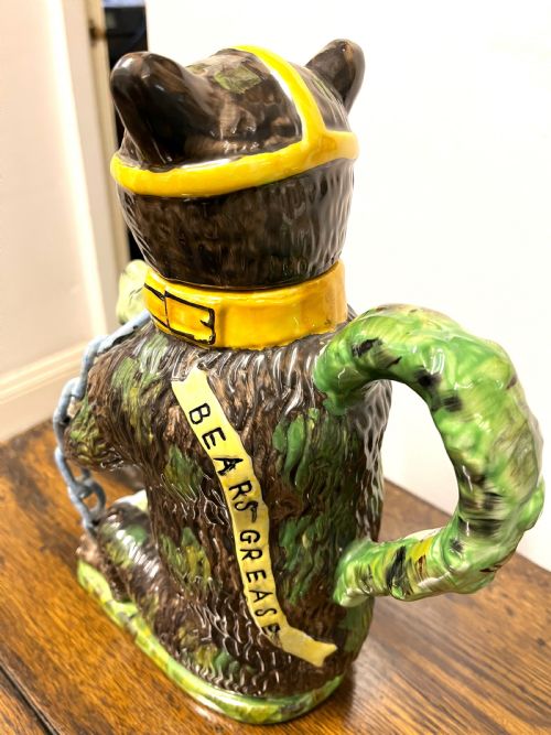 BEARS GREASE MAJOLICA ADVERTISING JUG - ADDITIONAL PHOTO 2