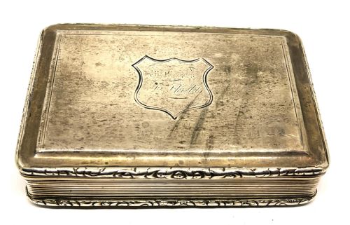 large silver snuff box 1841 - CATEGORY: ANTIQUE SILVER - DATED 1850