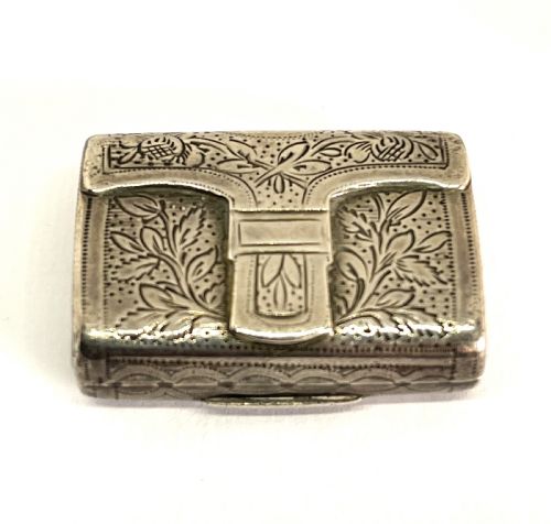 georgian silver satchel vinaigrette - CATEGORY: ANTIQUE SILVER - DATED 1800