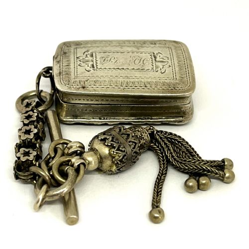 nathaniel mills early victorian silver vinaigrette - CATEGORY: ANTIQUE SILVER - DATED 19TH CENTURY