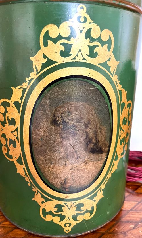 VICTORIAN TOLEWARE TEA CANISTER TABLE LAMP - ADDITIONAL PHOTO 2