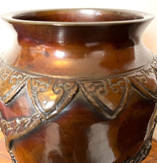FINE LARGE PAIR OF JAPANESE MEIJI PERIOD BRONZE VASES - ADDITIONAL PHOTO 5