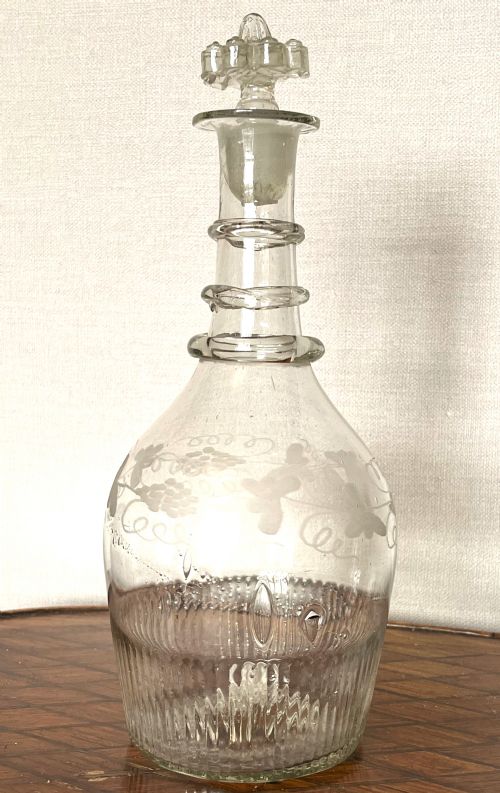 georgian irish glass decanter c1810 - CATEGORY: ANTIQUE GLASS - DATED 1800