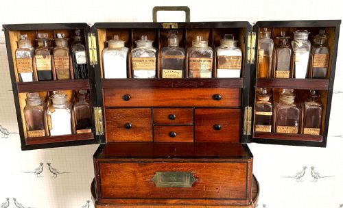 rare mahogany household apothecary cabinet - CATEGORY: ANTIQUE MISCELLANEOUS - DATED 1850