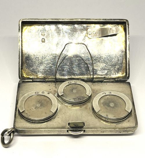 antique silver triple soversegn case - CATEGORY: ANTIQUE SILVER - DATED 1870